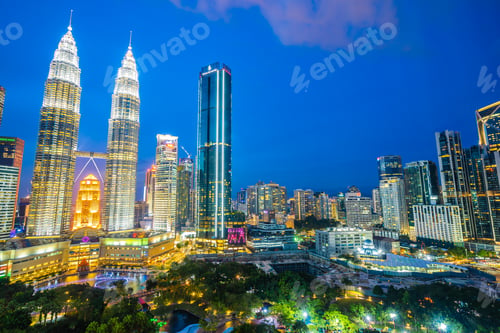 Preview: Beautiful architecture building exterior city in kuala lumpur sk