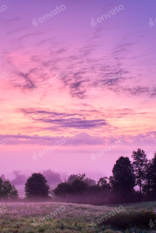 Preview: Beautiful scenery of the sunrise in the countryside of Northwest Pennsylvania