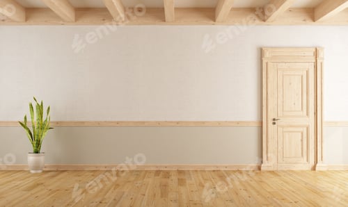 Preview: Empty living room in country style