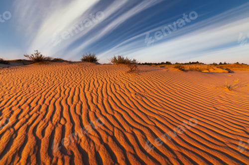 Preview: Sunset over the sand dunes in the desert