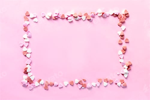 Preview: lot of red white pink heart sprinkles,sweet confetti frame.pink for Valentines,womens day, love