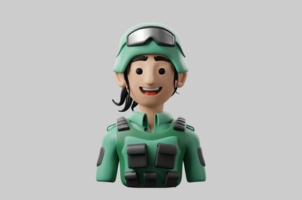Preview: A man in a green military uniform and helmet.