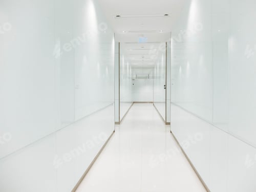 Preview: Bright Clean Hallway Interior with Receding Perspective