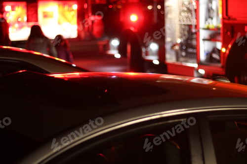 Preview: Fire fighters on duty to take care of a fire incident in neighborhood
