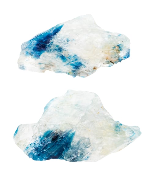 Preview: set of samples of euclase natural stones isolated