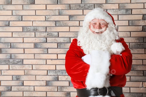 Preview: Authentic Santa Claus on brick wall background