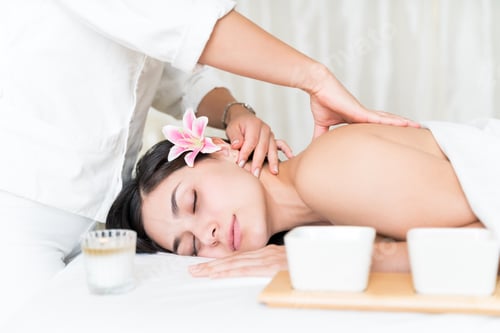 Preview: Pretty Latin Woman Receiving Being Pampered By Therapist