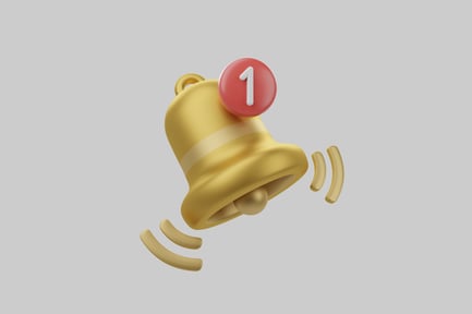 Preview: Golden notification bell with count