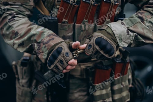 Preview: Ukrainian soldier checking his ammunition