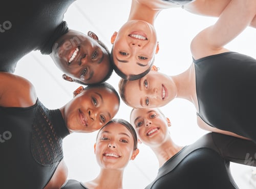 Preview: Shot of a group of ballet dancers standing together in a huddle
