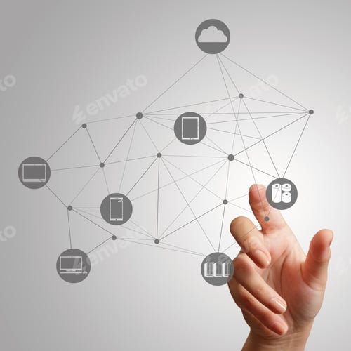 Preview: Hand Working With A Cloud Computing Diagram On The New Computer Interface As Concept