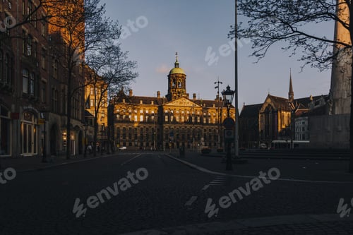 Preview: Royal Palace of Amsterdam in Dam Square in Amsterdam, Netherlands