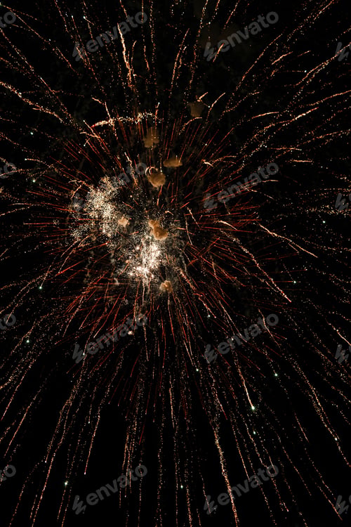 Preview: Colorful fireworks on the black sky. Independence Day Fourth of July.
