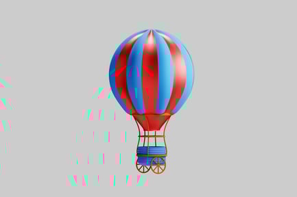 Preview: Red and blue hot air balloon