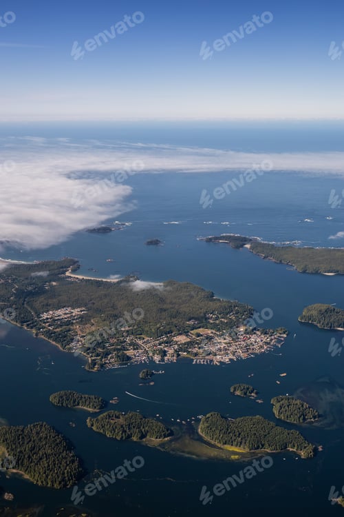 Preview: Aerial Landscape View of a touristic town, Tofino
