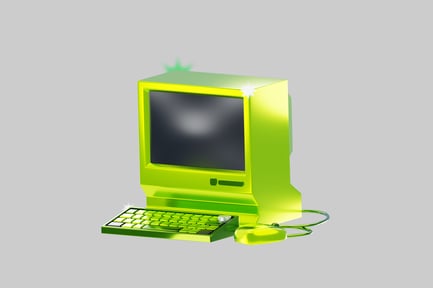 Preview: Retro lime green computer set
