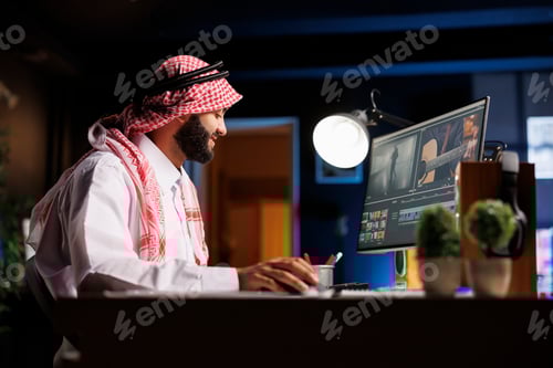 Preview: Movie being edited on pc monitor