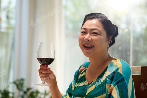 Preview: Elderly Woman Drinking Glass of Wine