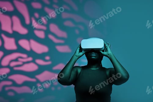 Preview: Black woman playing in virtual reality
