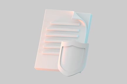 Vorschau: Sicherer Dokumentenstapel mit Schild