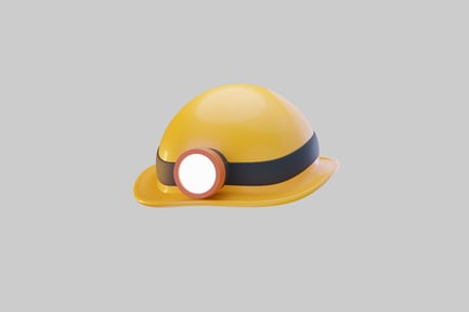 Preview: Yellow construction hard hat with lamp
