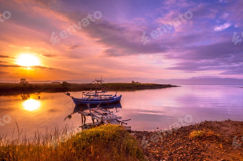 Preview: Fishing boat Lesvos at sunrise