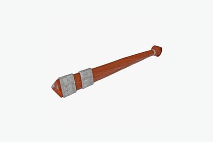 Preview: Wooden handle with attached metal plates