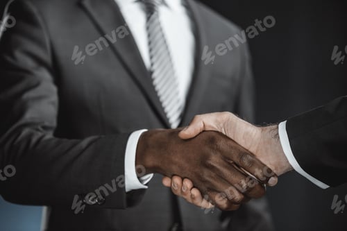 Preview: selective focus of multicultural businessmen handshake