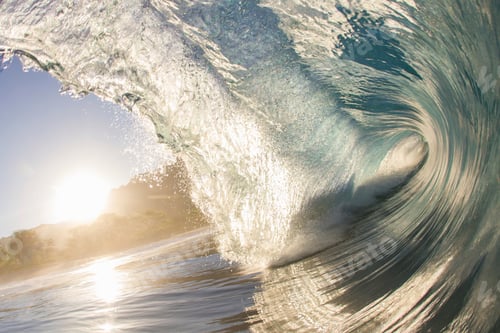 Preview: Barrelling wave at sunset, Hawaii