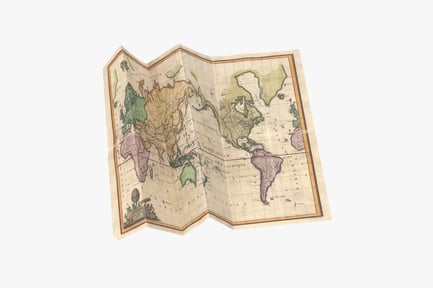 Preview: Antique World Map - Folded