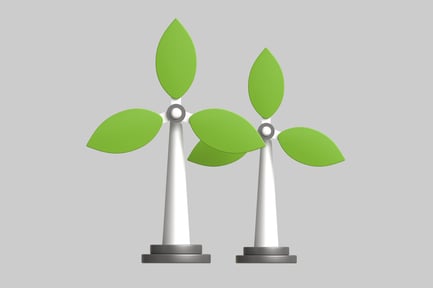 Preview: Two Stylized Wind Turbines