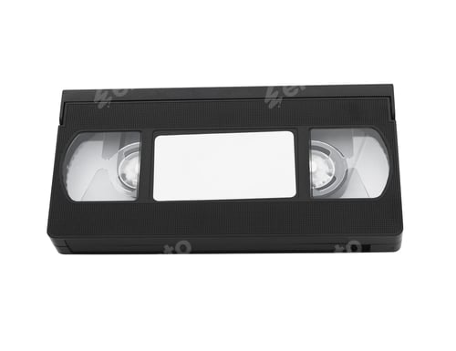 Preview: Old video cassette tape with blank label