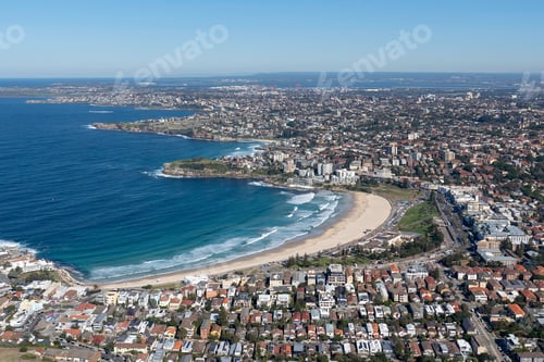 Preview: Top view from helicopter of Bondi Beach Australia, aerial view, photo taken in helicopter