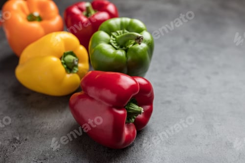 Preview: Colorful freshly harvested bell peppers