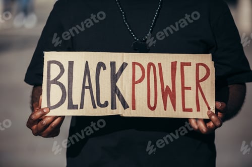 Preview: Black man on demonstration against police brutality
