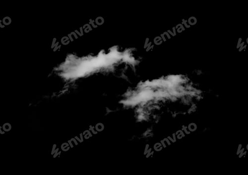 Preview: White Fluffy Cloud Against Dramatic Black Background