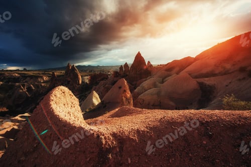 Preview: Amazing sunset over Cappadocia. Turkey. Europe
