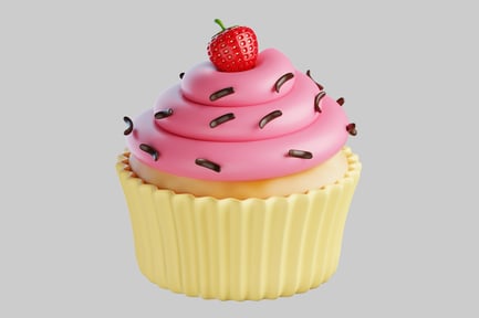 Preview: Strawberry frosted cupcake dessert treat