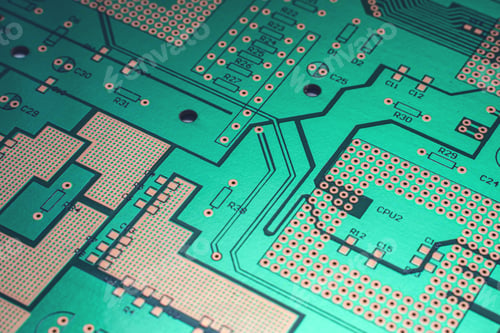 Preview: Background of printed circuit board without chips and components