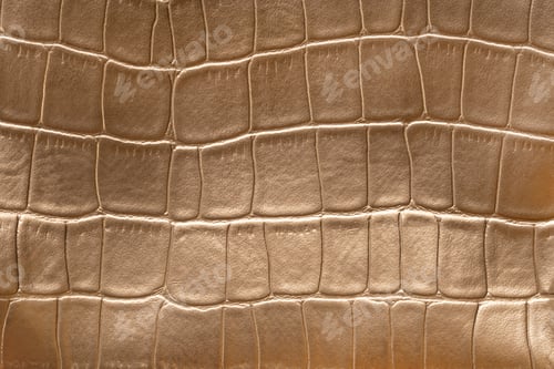 Preview: Golden snake skin pattern imitation made of faux leather. Crocodile skin surface texture made from