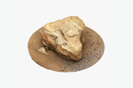 Preview: Textured Limestone Boulder on Sandy Terrain