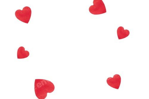 Preview: Red Paper Hearts background on White Background.
