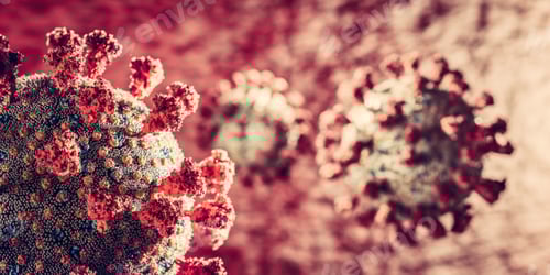 Preview: Microscopic View of Coronavirus Molecules in Red