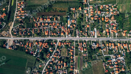 Preview: Aerial View of Residential Suburb on a afternoon.