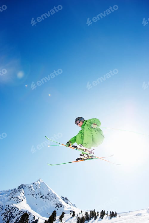 Preview: Skier jumping in midair