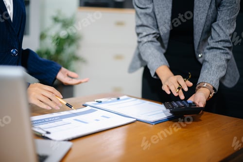 Preview: Business people meeting at office writing notes about sticky notes Laptop,tablet Planning and
