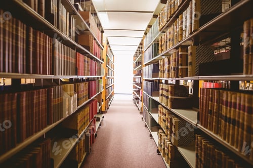 Preview: Close Up Of A Bookshelf In Library