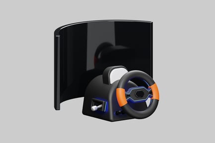 Preview: Futuristic racing game wheel set