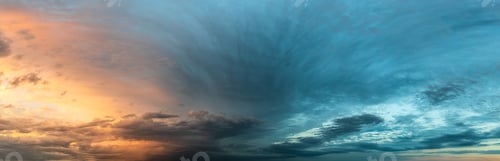 Preview: Colorful and dramatic sky panorama of sunset background