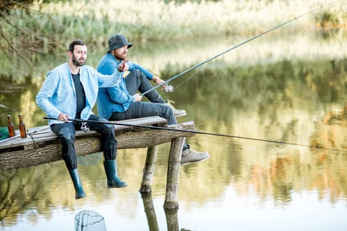 Preview: Two men fishing on the lake